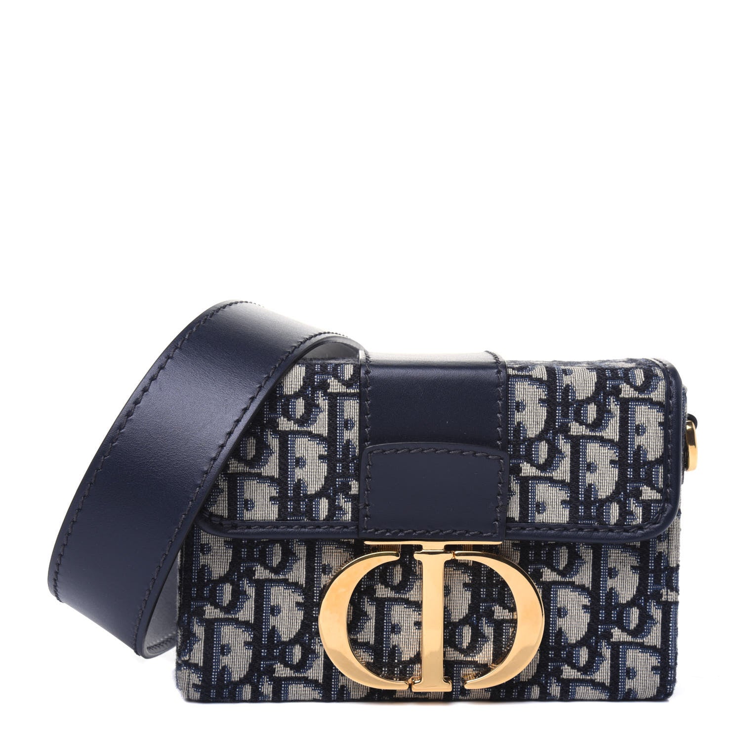 Christian Dior Oblique 30 Montaigne Box Bag Blue 1 of 12