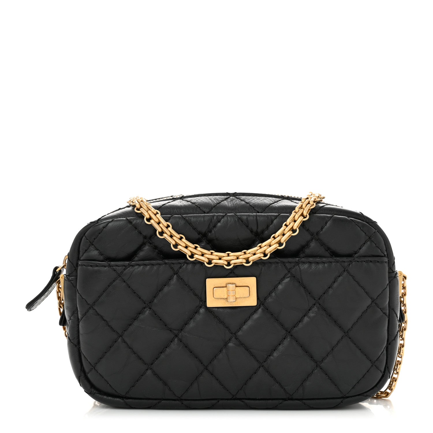 Chanel Aged Calfskin Quilted Mini Reissue Camera Case Black 1 of 10