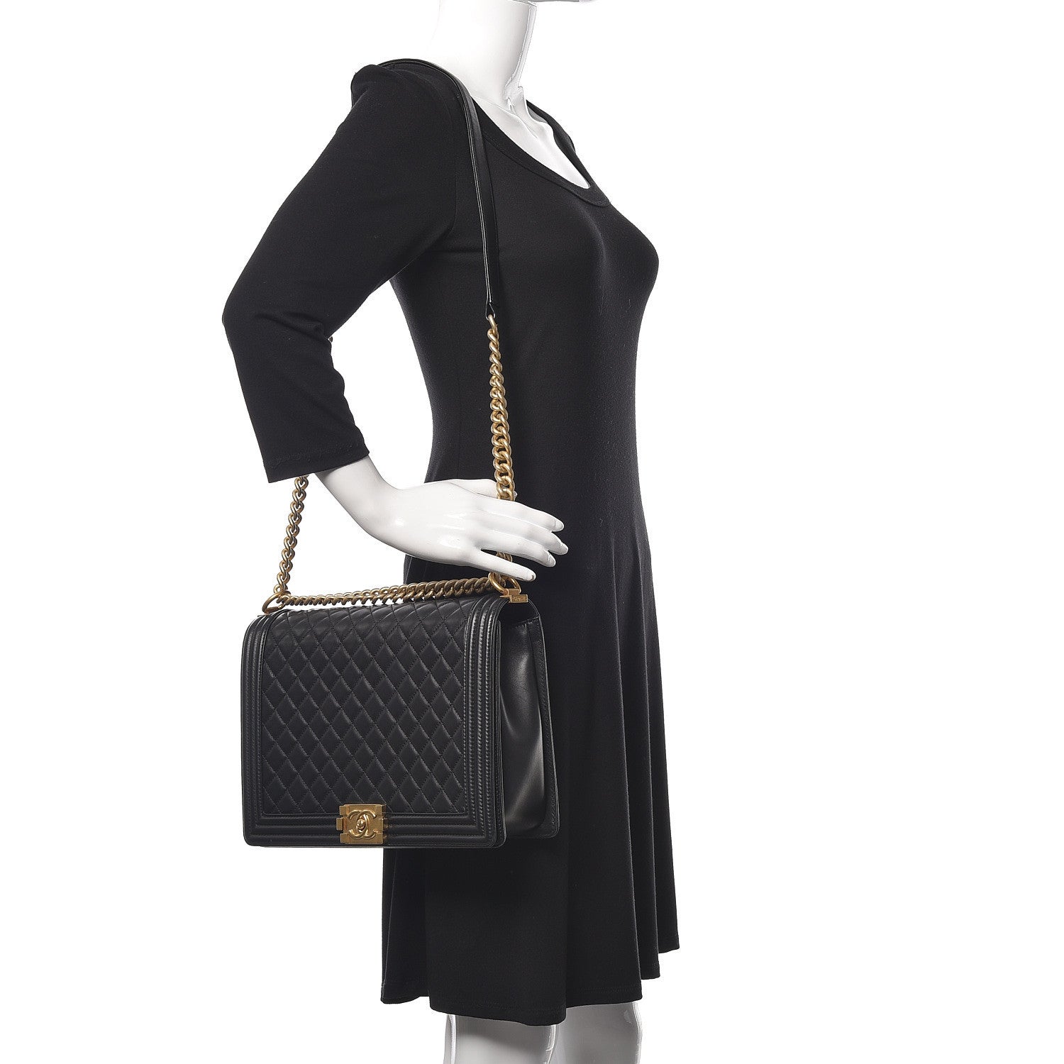 Chanel Lambskin Quilted Large Boy Flap Black 2 of 10