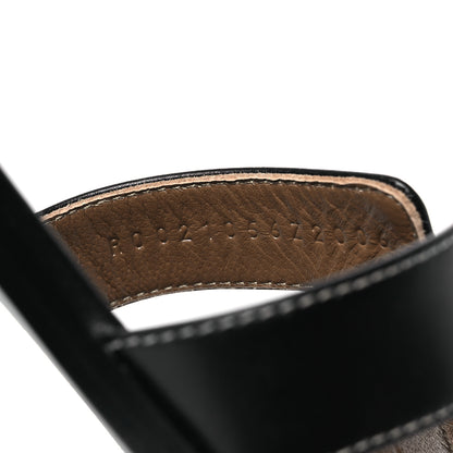 Hermes Box Calfskin Oran Sandals 35 Black 10 of 11