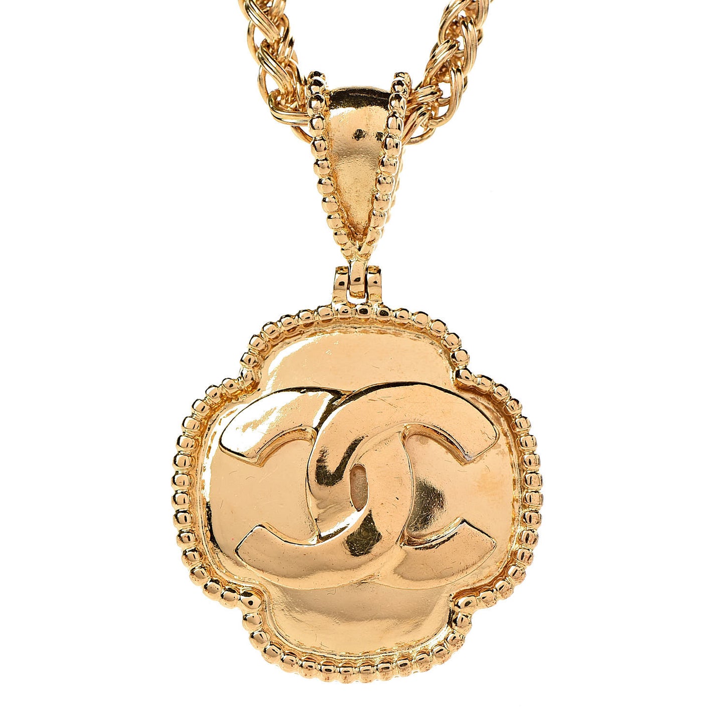 CC Chain Pendant Necklace Gold