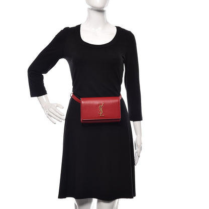 Saint Laurent Smooth Calfskin Monogram Kate Belt Bag Red 2 of 9
