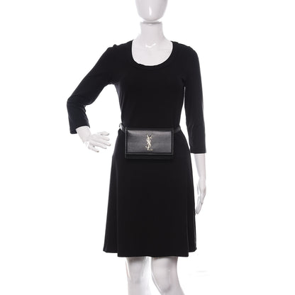 Saint Laurent Smooth Calfskin Monogram Kate Belt Bag Black 2 of 9