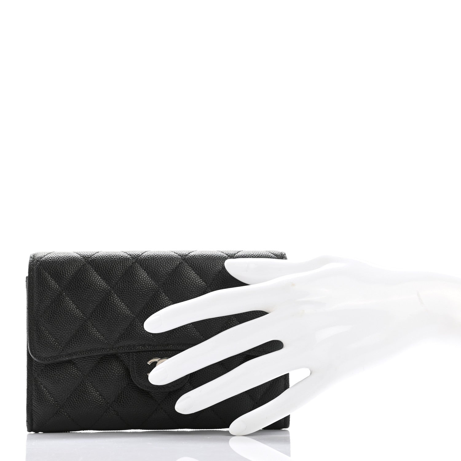 Chanel Caviar Quilted Medium Flap Wallet Black 2 of 9