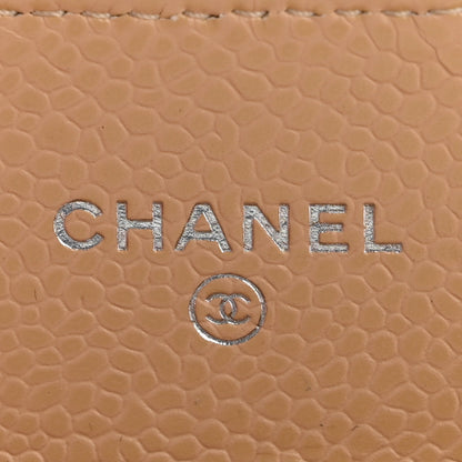 Chanel Caviar Quilted Flap Card Holder Wallet Beige 6 of 9
