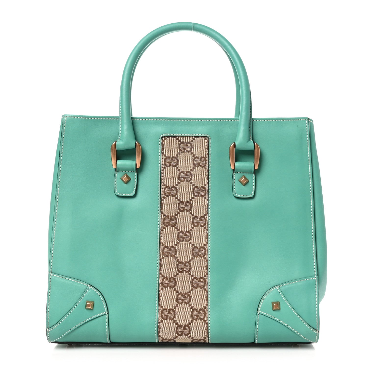 Gucci Calfskin GG Monogram Tote Turquoise 1 of 10