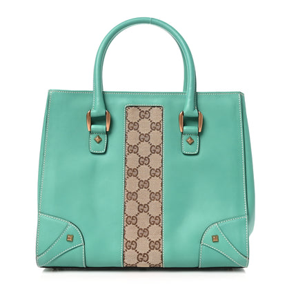 Gucci Calfskin GG Monogram Tote Turquoise 1 of 10