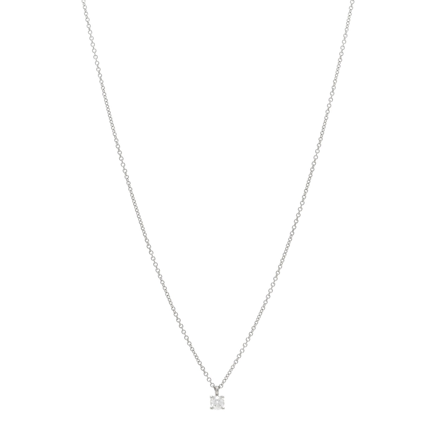 Platinum Diamond .17ct Solitaire Pendant Necklace