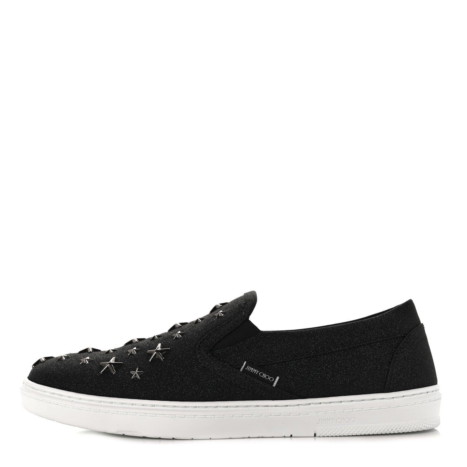 Jimmy Choo Fine Glitter Suede Mens Grove Sneakers 41 Black 1 of 8