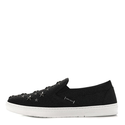 Jimmy Choo Fine Glitter Suede Mens Grove Sneakers 41 Black 1 of 8