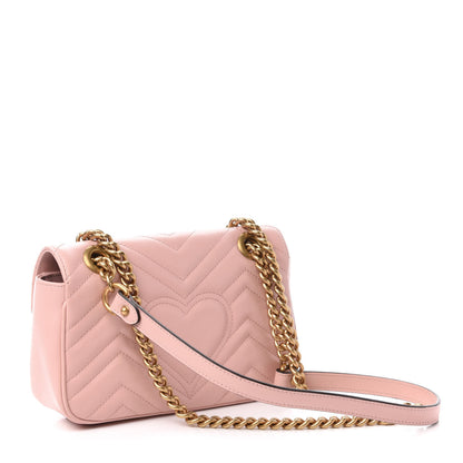 Gucci Calfskin Matelasse Mini GG Marmont Shoulder Bag Perfect Pink 4 of 12