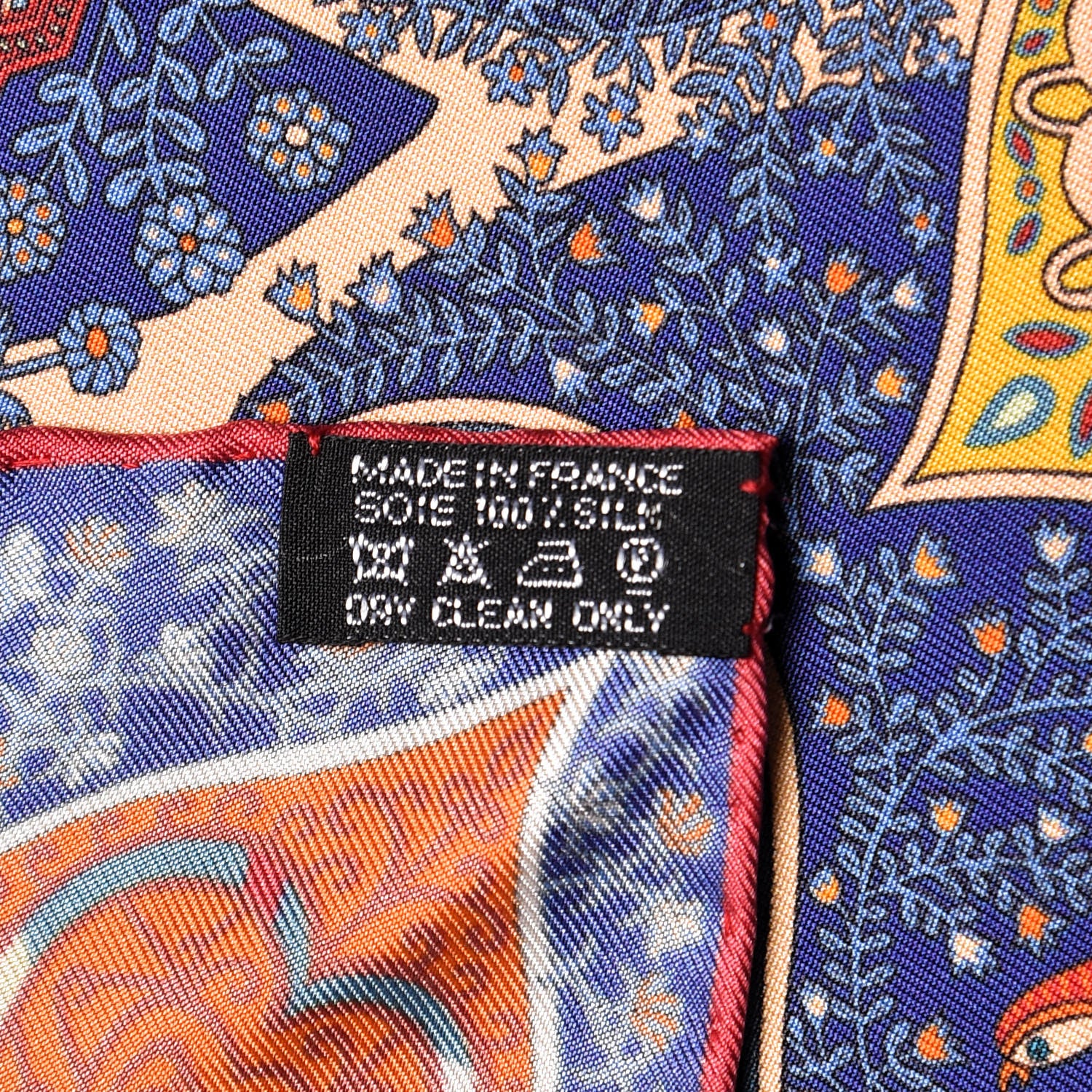Hermes Silk L'Arbre de Vie Pocket Square Scarf 5 of 5