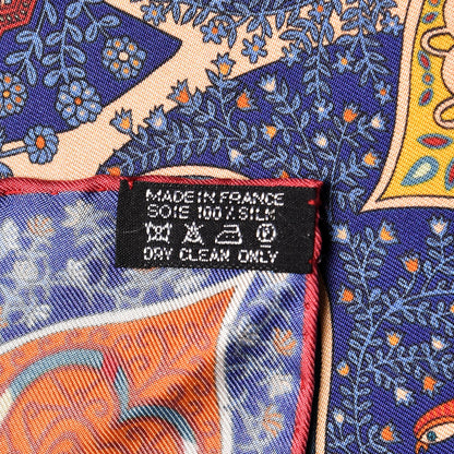 Hermes Silk L'Arbre de Vie Pocket Square Scarf 5 of 5