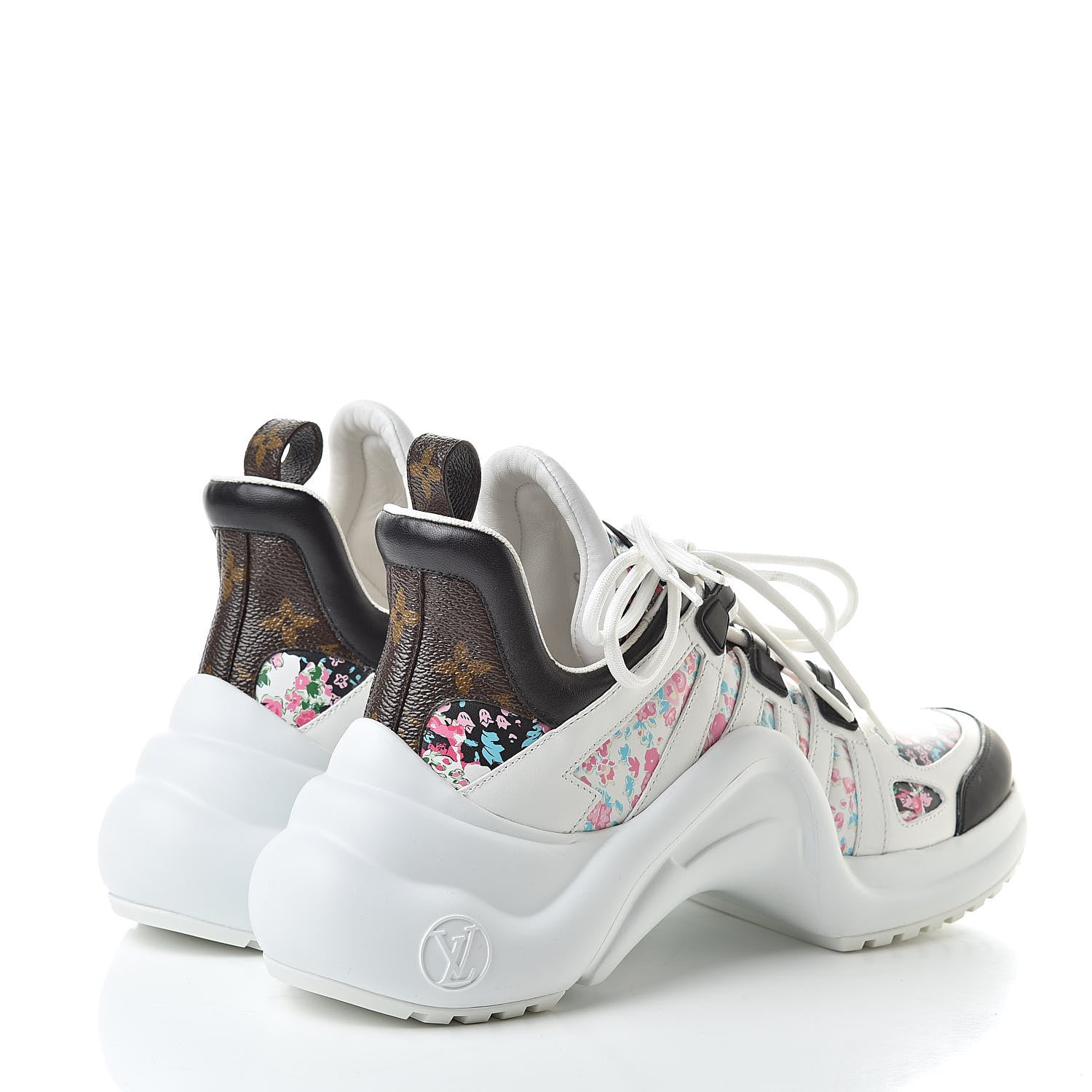 Louis Vuitton Flower Printed Calfskin Monogram LV Archlight Sneakers 40 Black Rose 4 of 7