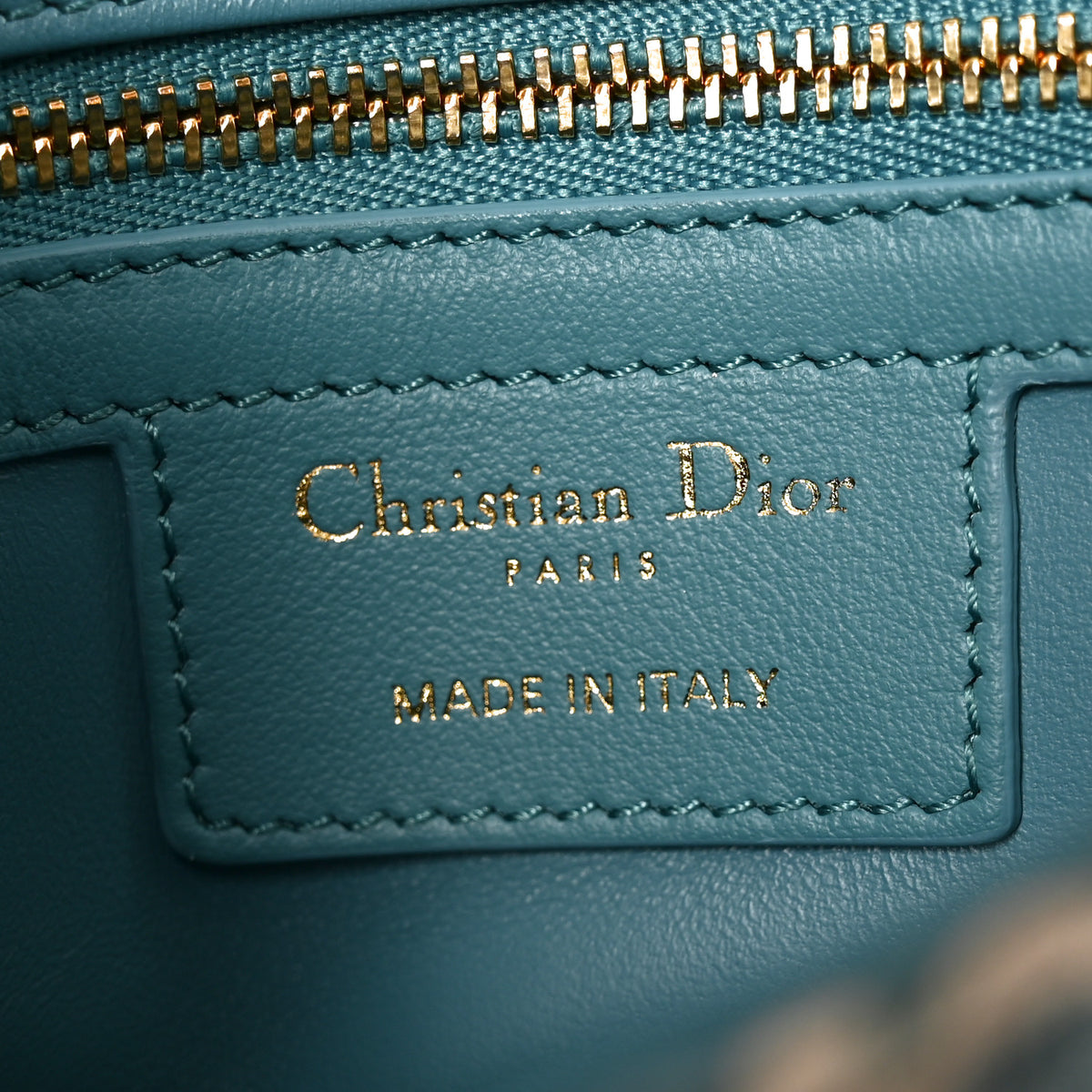 Christian Dior Calfskin Strass Embroidered Small Caro Bag Blue 6 of 11