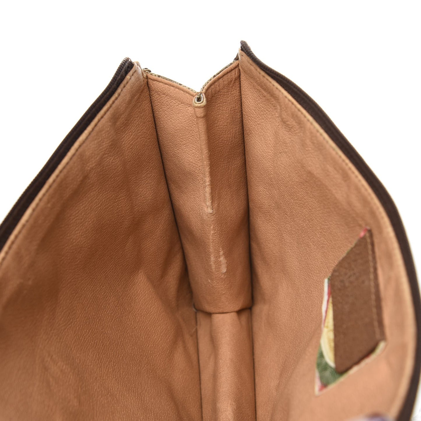 GG Supreme Monogram Large Zip Pouch Beige Brown