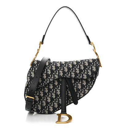 Christian Dior Oblique Saddle Bag With Strap Blue 1 of 13