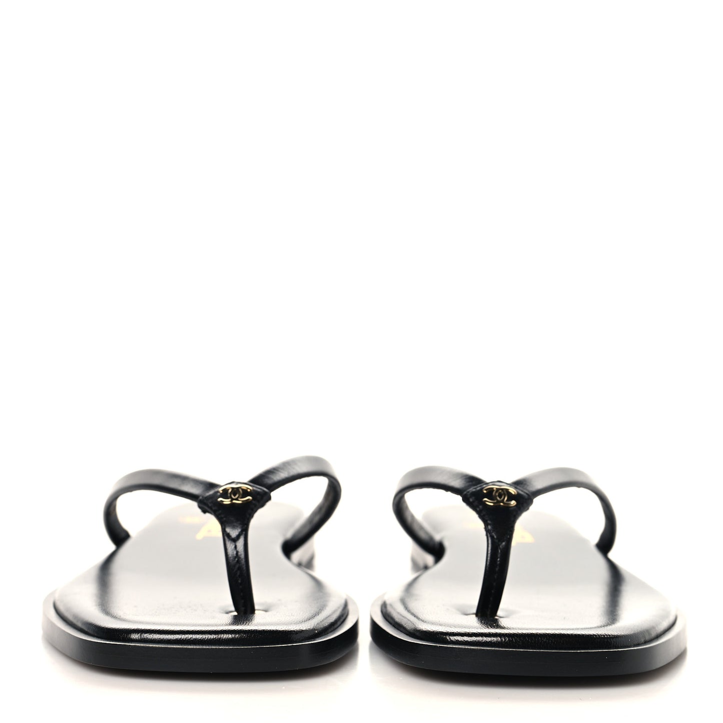 Goatskin Times Square Thong Sandals 37 Black