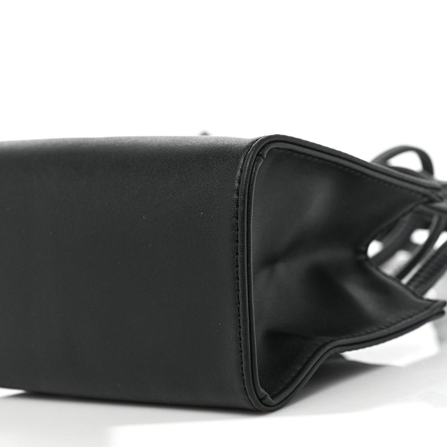 Vegan Leather Small Shopping Bag Black