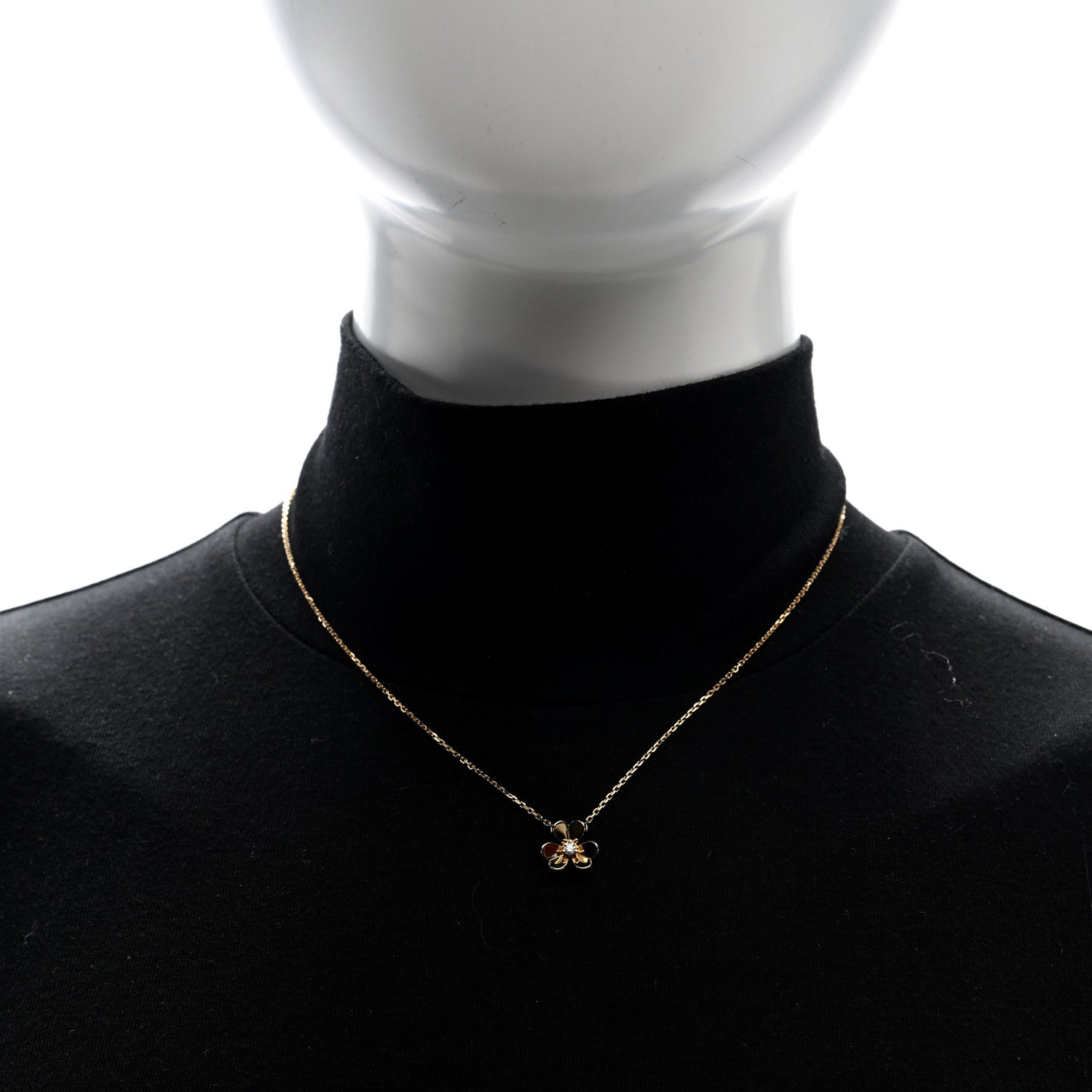 Van Cleef & Arpels 18K Yellow Gold Diamond Mini Frivole Pendant Necklace 2 of 5