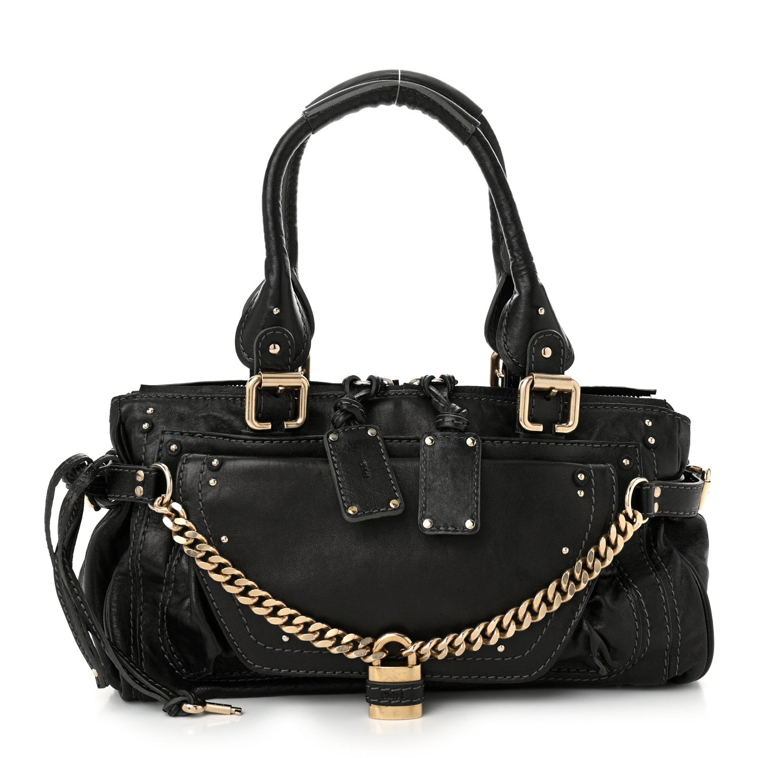 Chloe Calfskin Medium Paddington Capsule Satchel Bleu Nuit 1 of 11