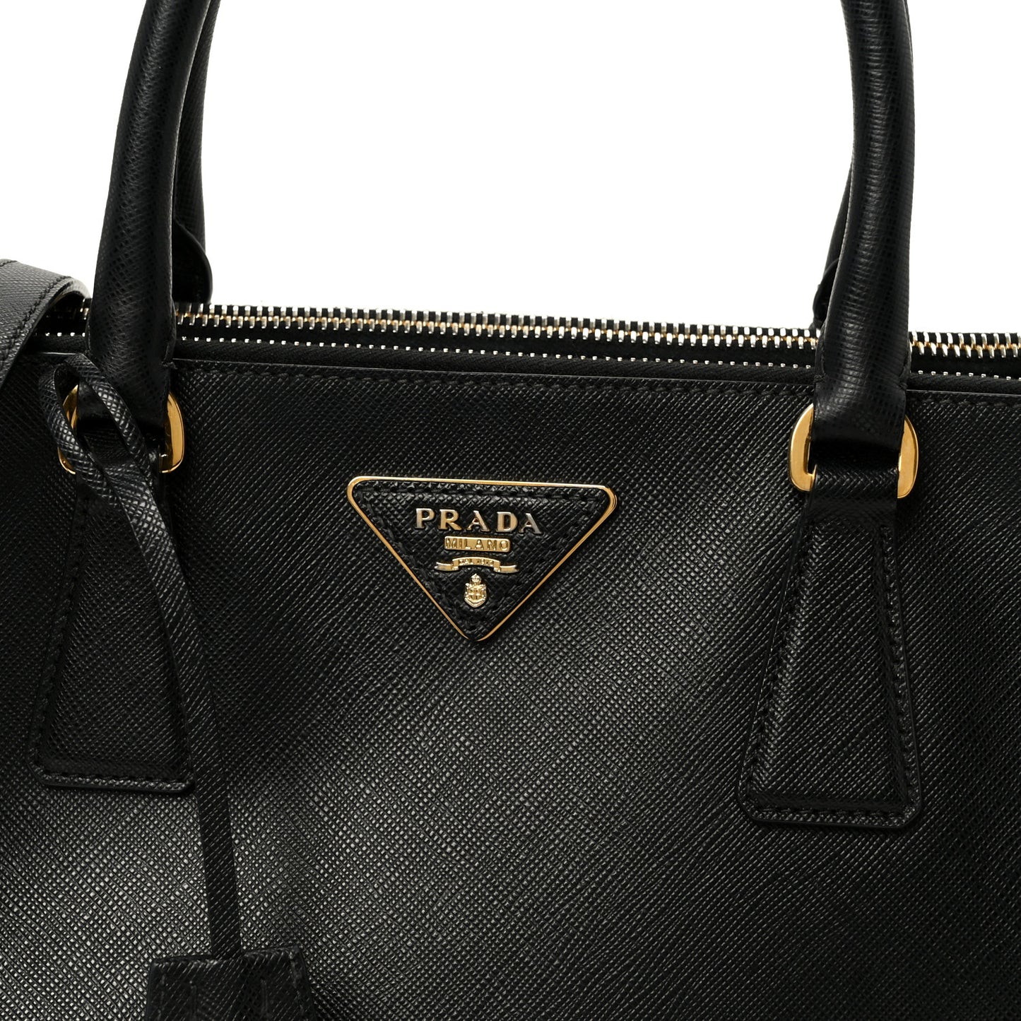 Saffiano Small Galleria Double Zip Tote Black