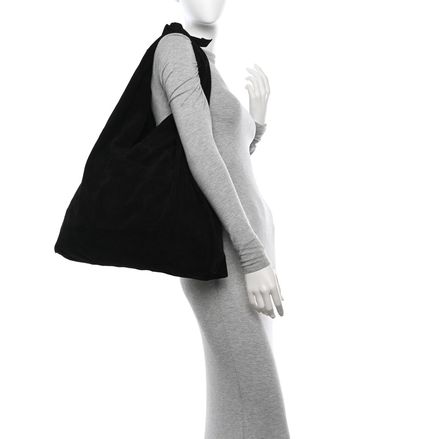 Suede Bindle Bag Black