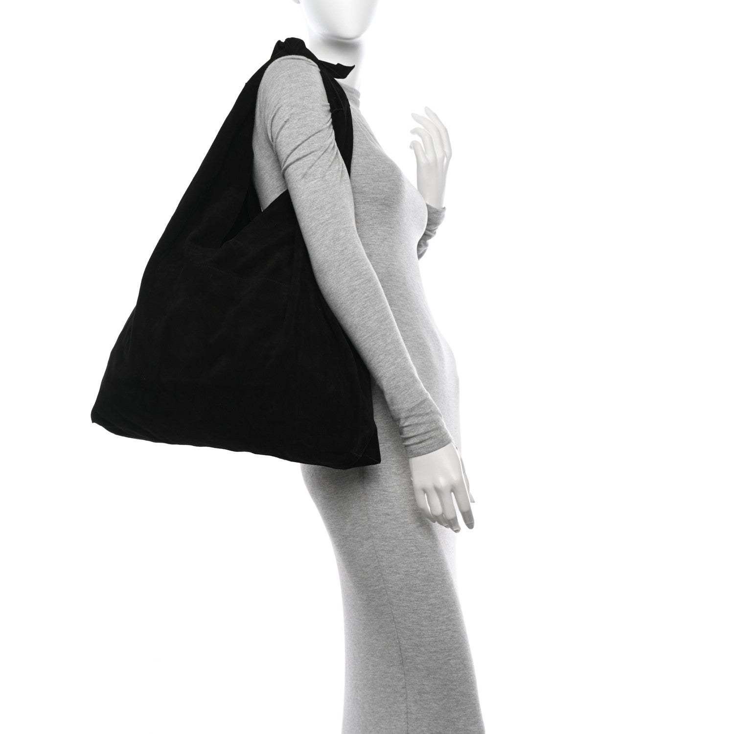 The Row Suede Bindle Bag Black 2 of 9