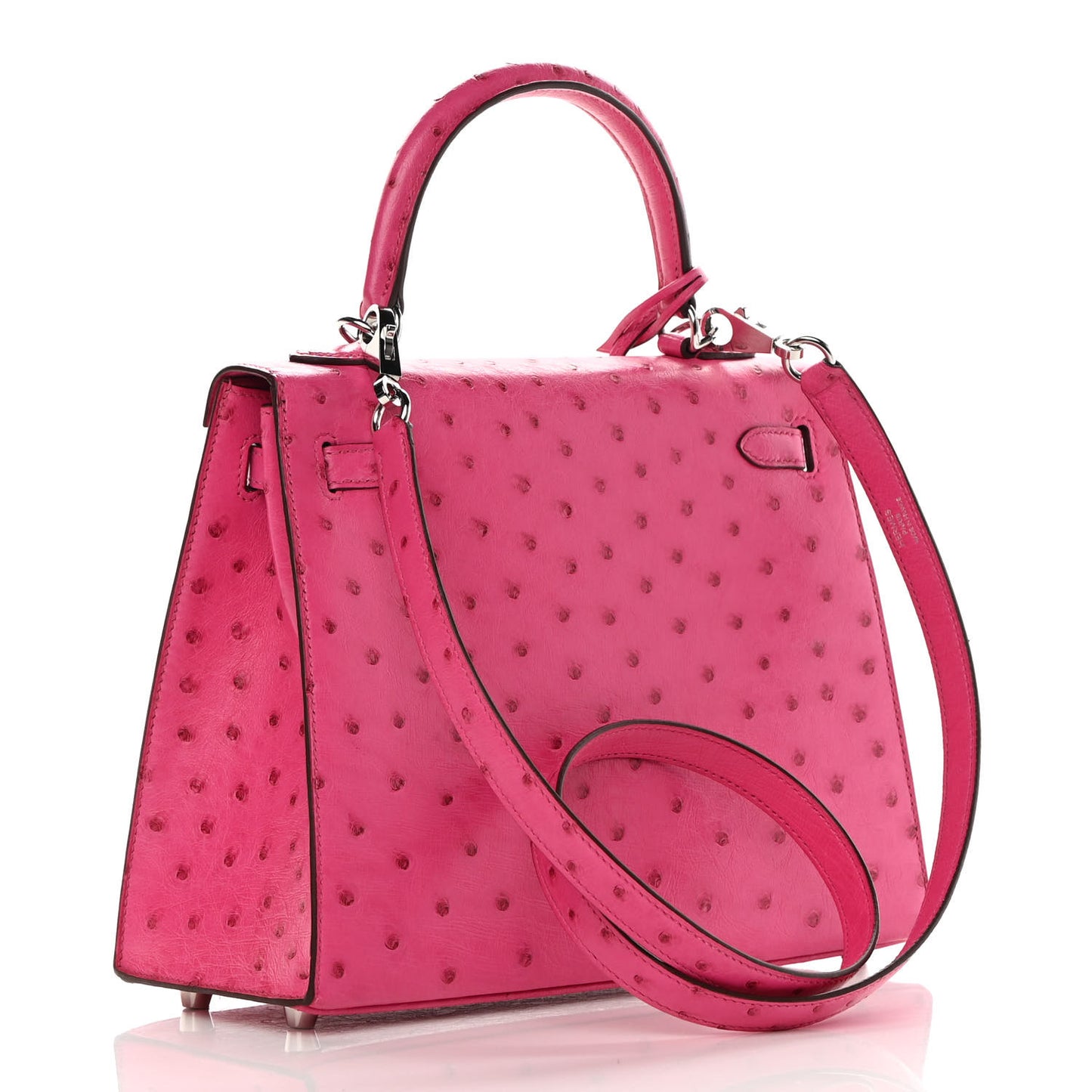 Ostrich Kelly Sellier 25 Rose Tyrien
