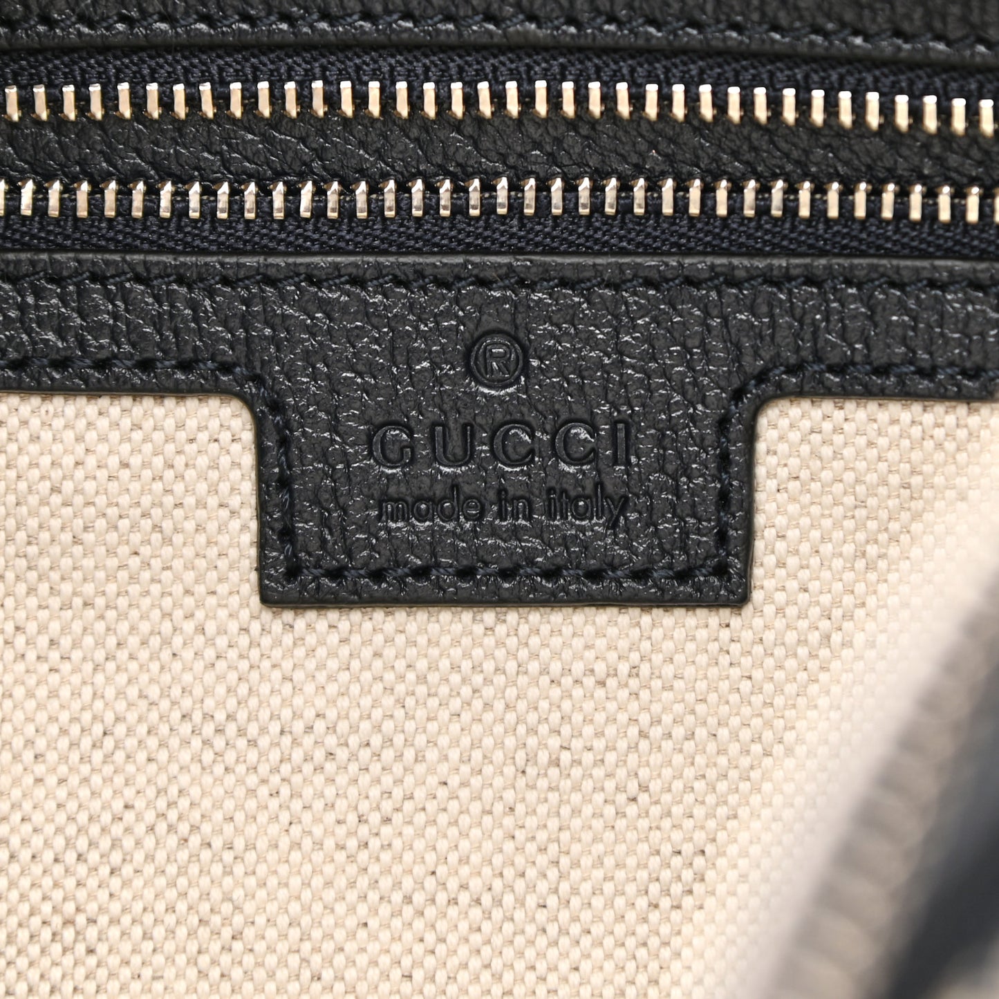 GG Supreme Monogram Textured Calfskin Web Large Attache Shoulder Bag Beige Blue