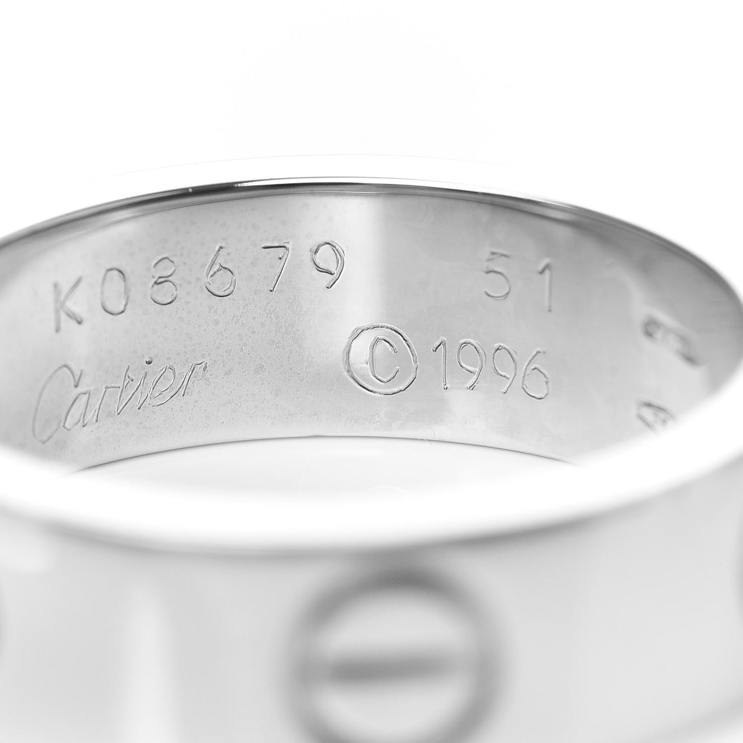 18K White Gold 5.5mm LOVE Ring 51 5.75