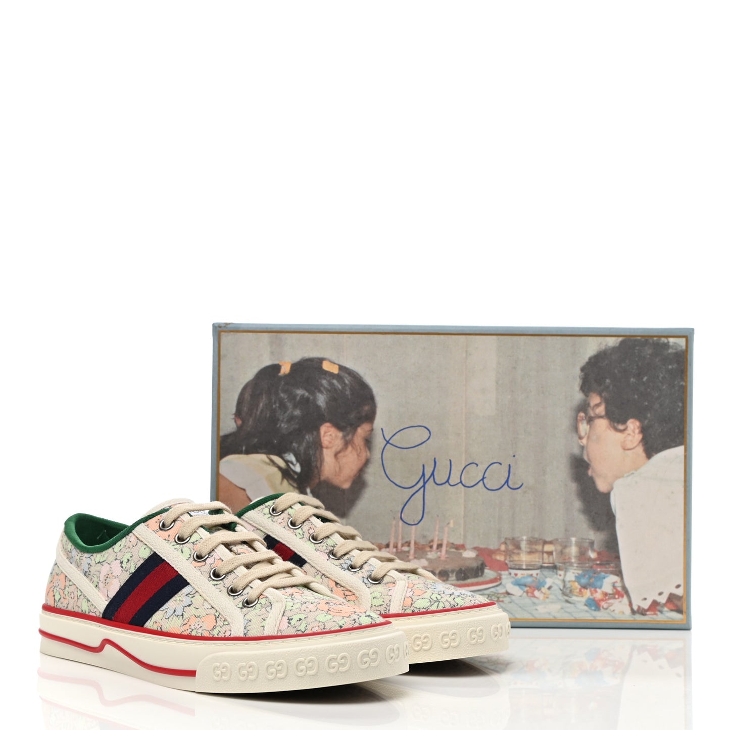 X LIBERTY OF LONDON Canvas Web Tracy Print Womens 1977 Tennis Sneakers 37.5 Mint Peach Mystic White