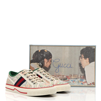 Gucci X LIBERTY OF LONDON Canvas Web Tracy Print Womens 1977 Tennis Sneakers 37.5 Mint Peach Mystic White 8 of 8