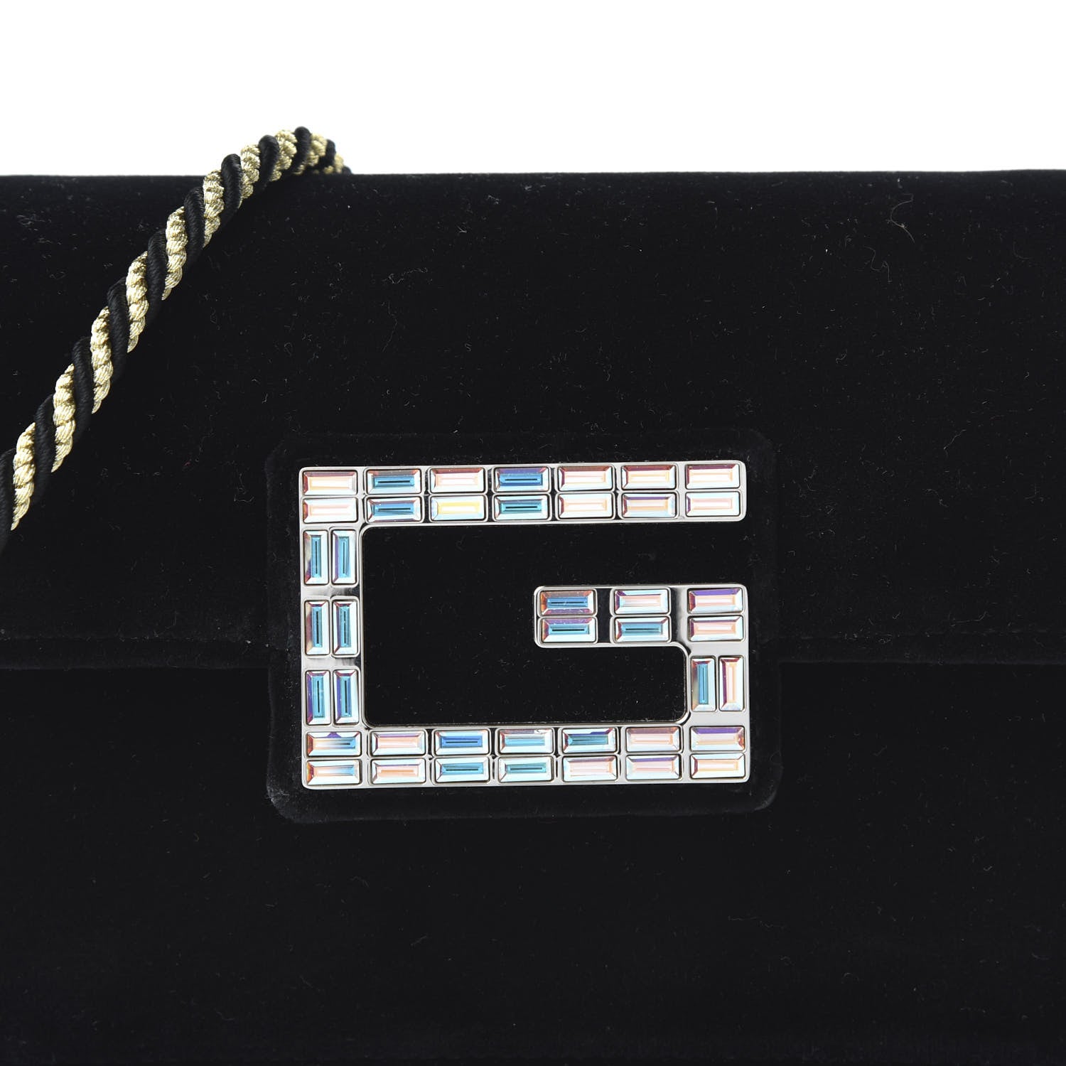 Gucci Velvet Crystal Square G Shoulder Bag Black 10 of 10