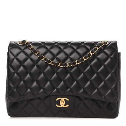 Chanel Lambskin Quilted Maxi Double Flap Black 1 of 12