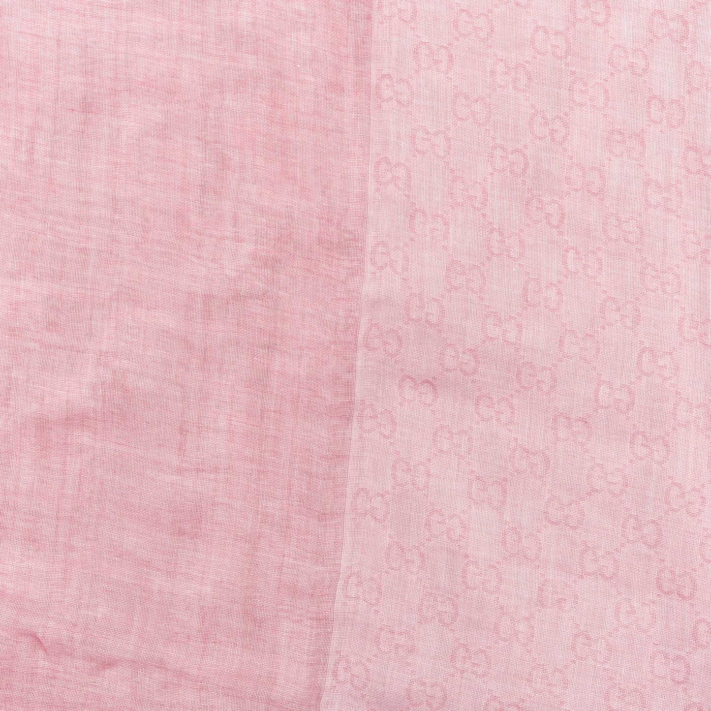 Wool Silk Monogram Fringe Scarf Pink