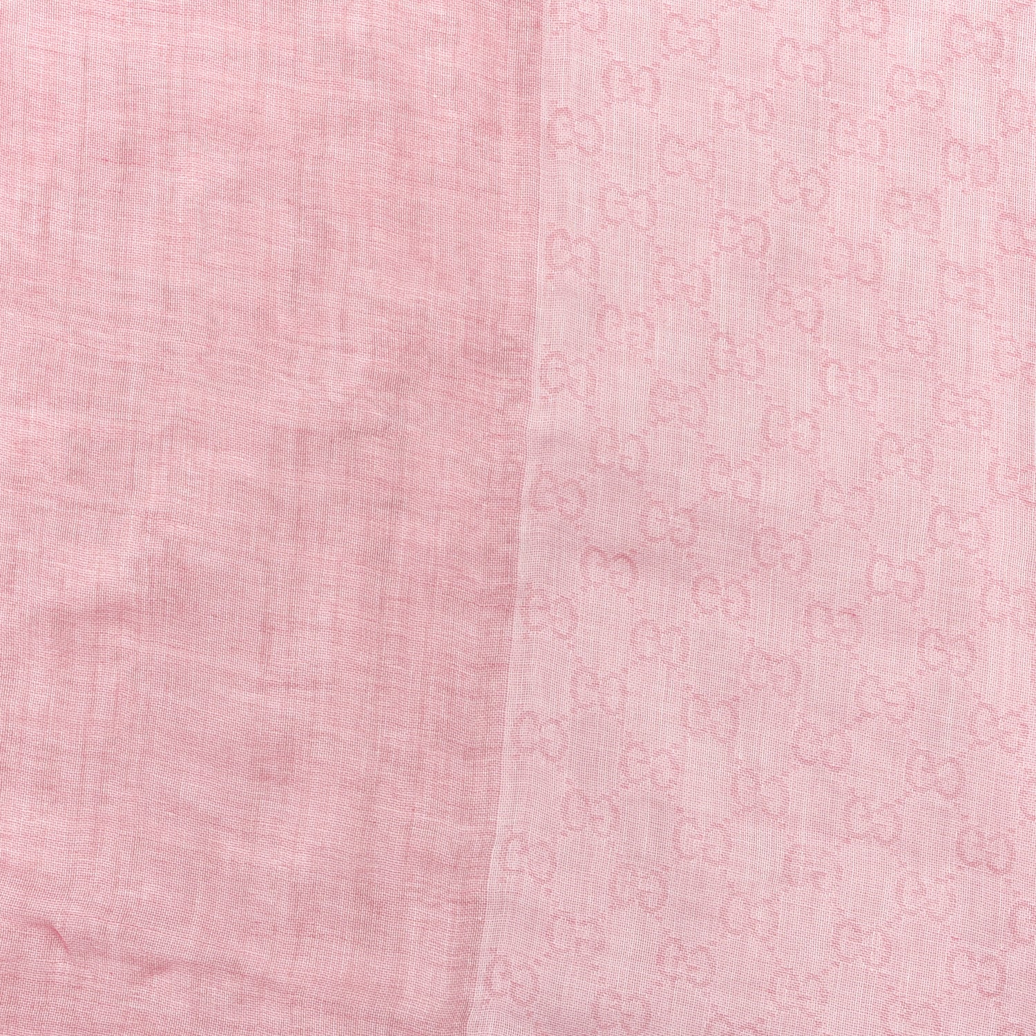 Gucci Wool Silk Monogram Fringe Scarf Pink 3 of 3