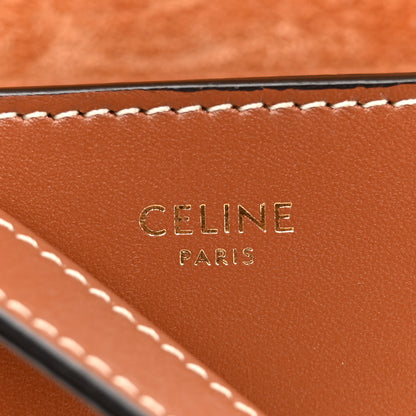 Celine Smooth Calfskin Studded Cuir Triomphe Folco Crossbody Bag Tan 6 of 11