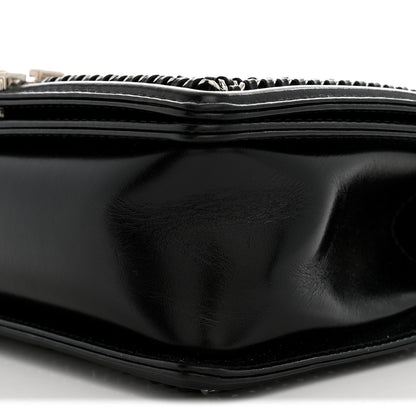 Chanel Glazed Calfskin Quilted Medium Chain Around Boy Flap Black 10 of 10