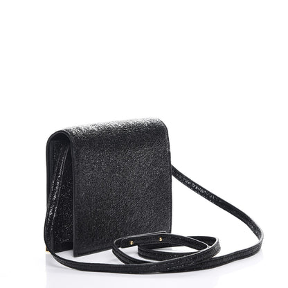 Saint Laurent Metallic Crackled Calfskin Shoulder Bag Black 3 of 7