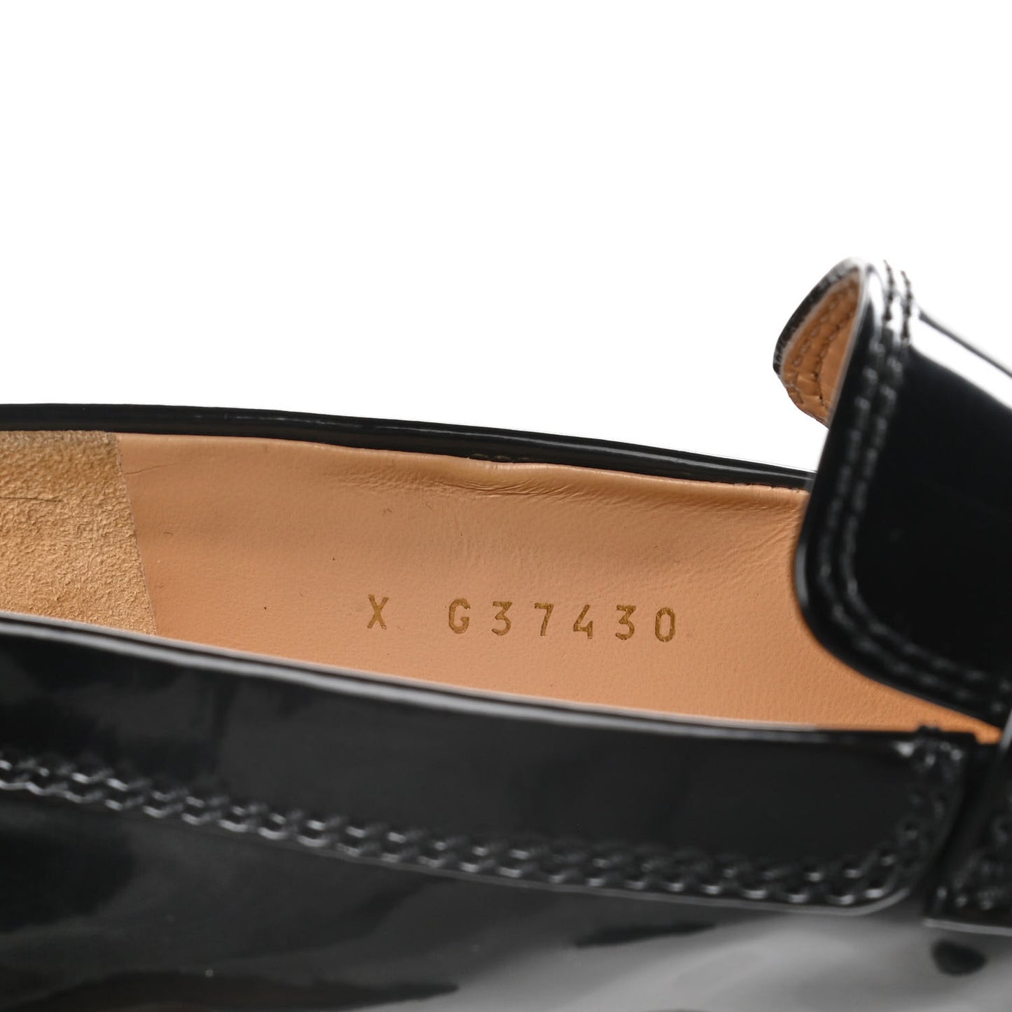 Shiny Calfskin Logo Loafers 38 Black