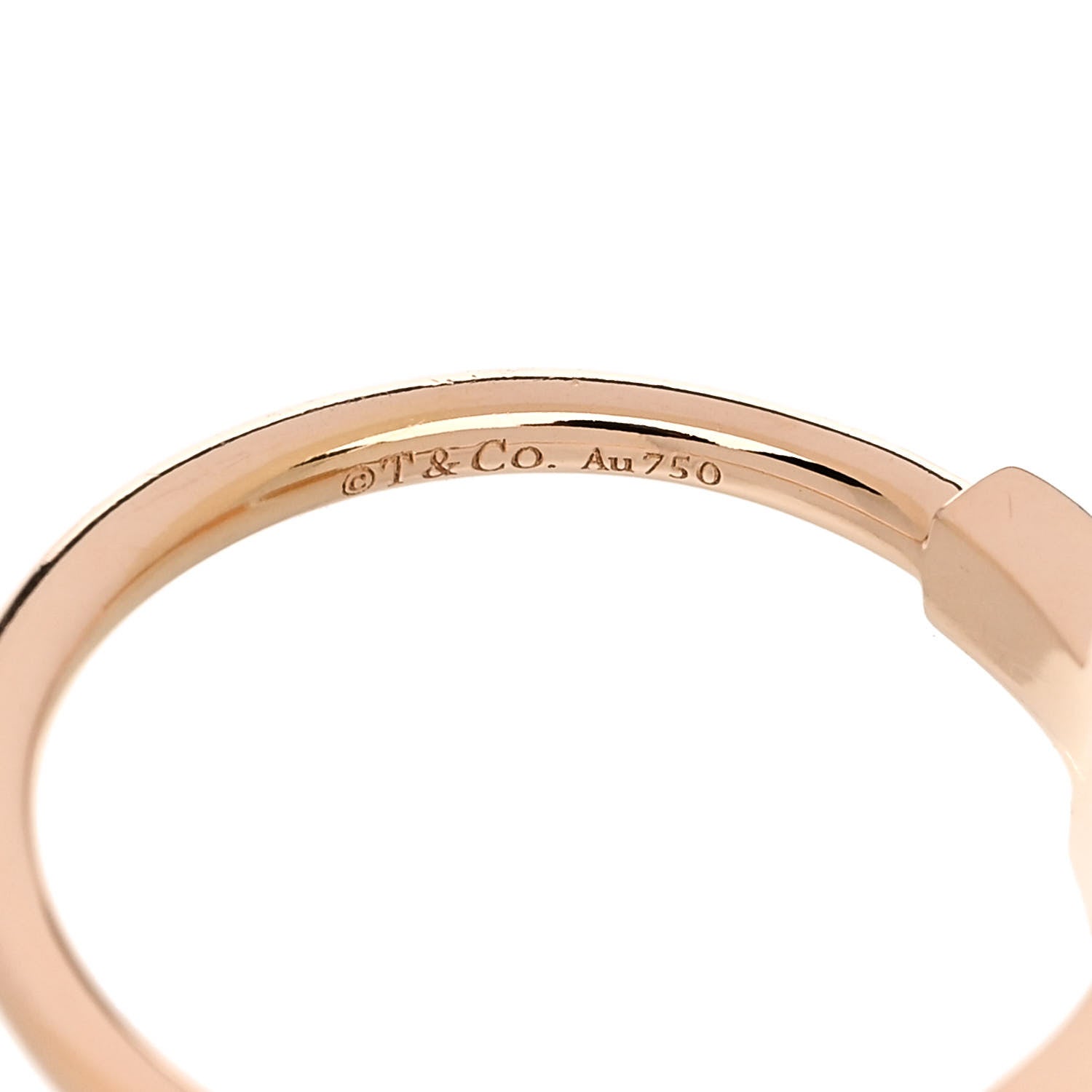 Tiffany 18K Rose Gold Diamond T Wire Ring 52 6 4 of 4