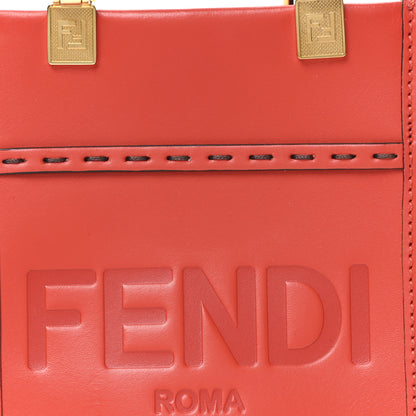Fendi Vitello King Plexiglass Logo Embossed Mini Fendi Sunshine Shopper Tote Papavero 8 of 10