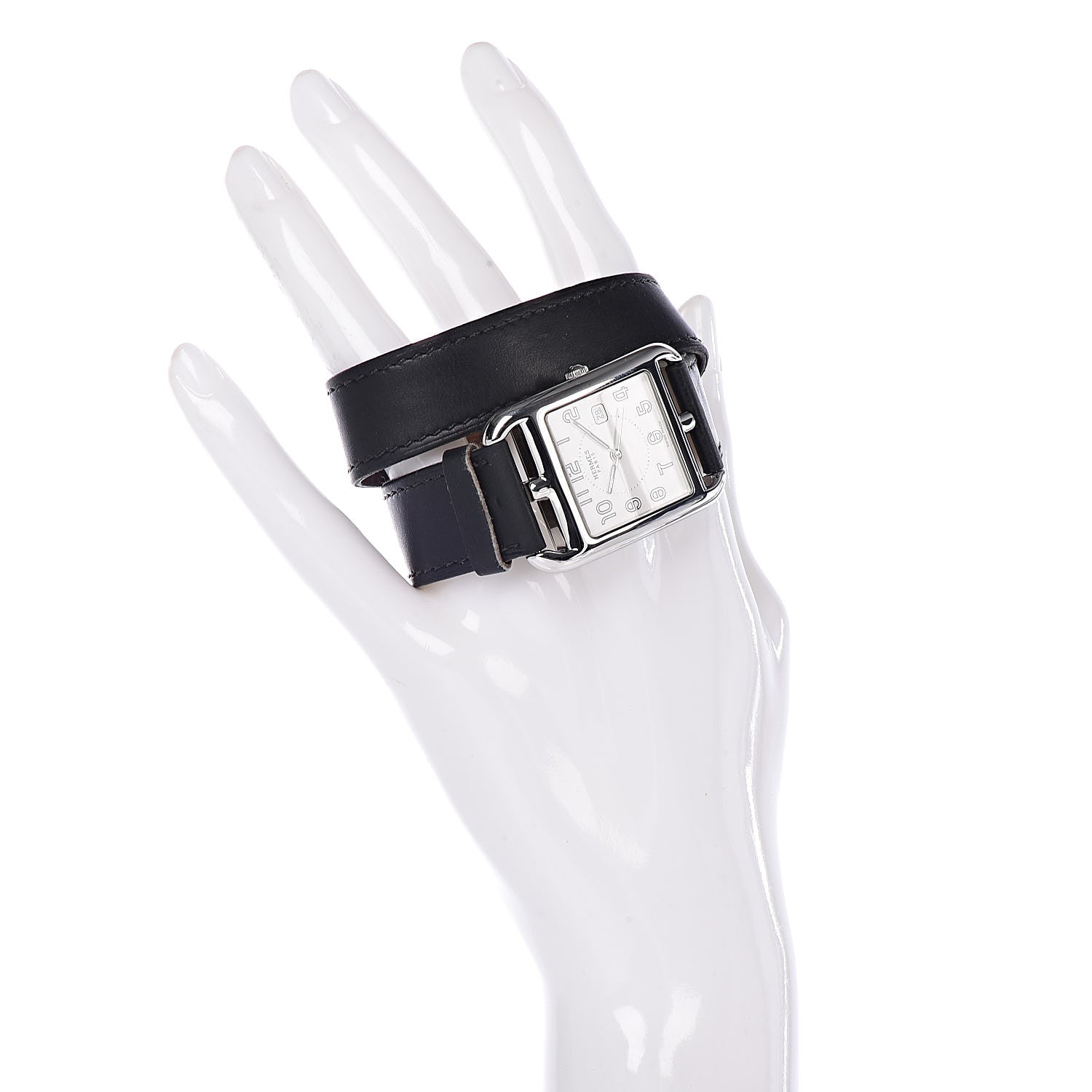 Hermes Stainless Steel Barenia 29mm Cape Cod Double Tour Quartz Watch Noir 2 of 6
