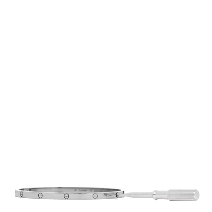Cartier 18K White Gold Small LOVE Bracelet 18 3 of 9