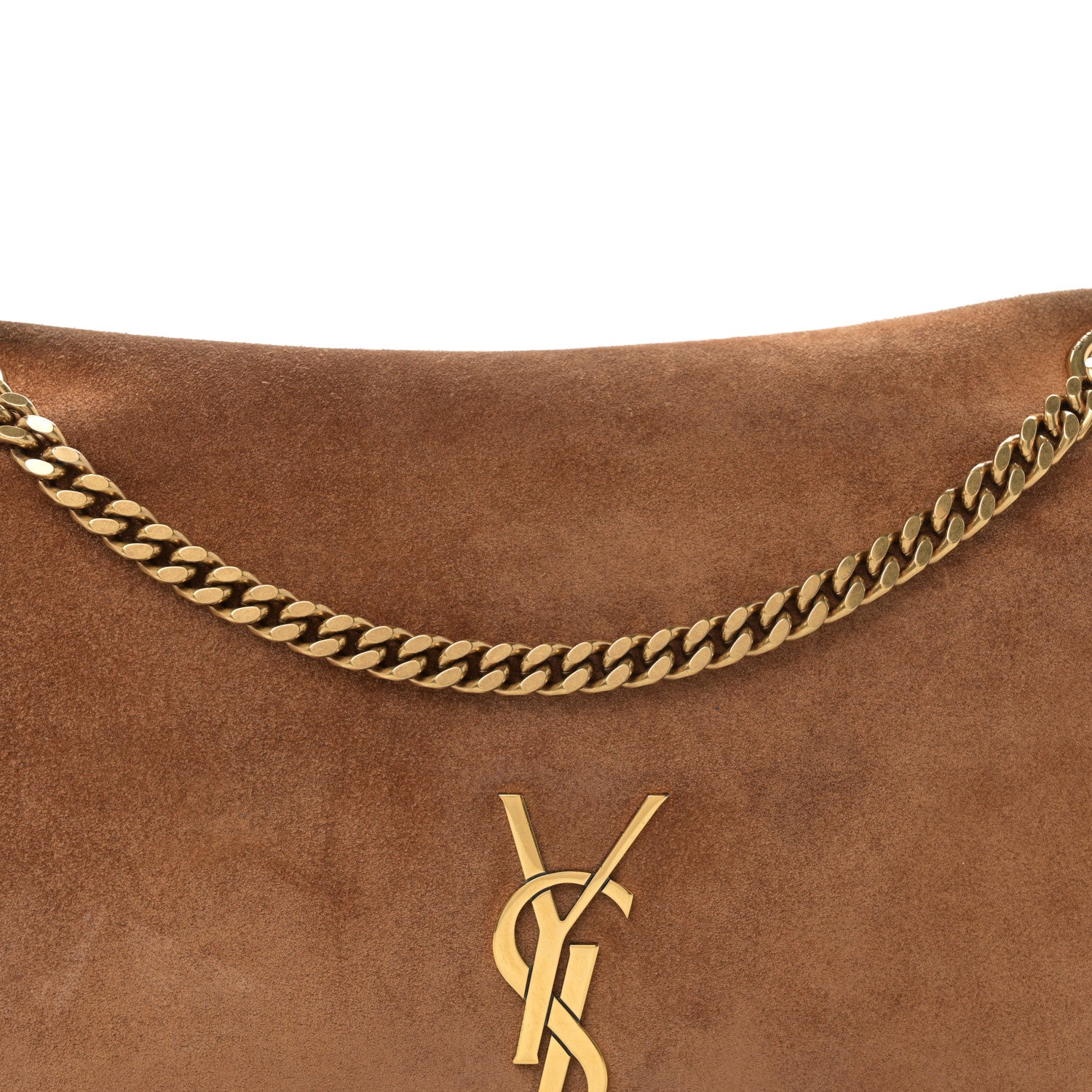 Saint Laurent Smooth Calfskin Suede Medium Reversible Monogram Kate Satchel Light Ochre 11 of 16