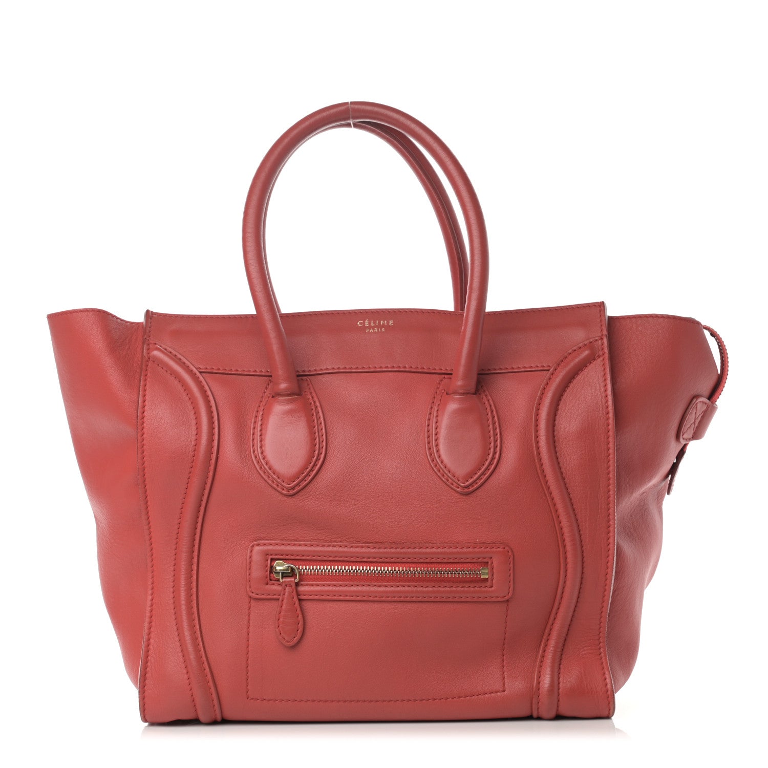 Celine Calfskin Mini Luggage Red 1 of 21