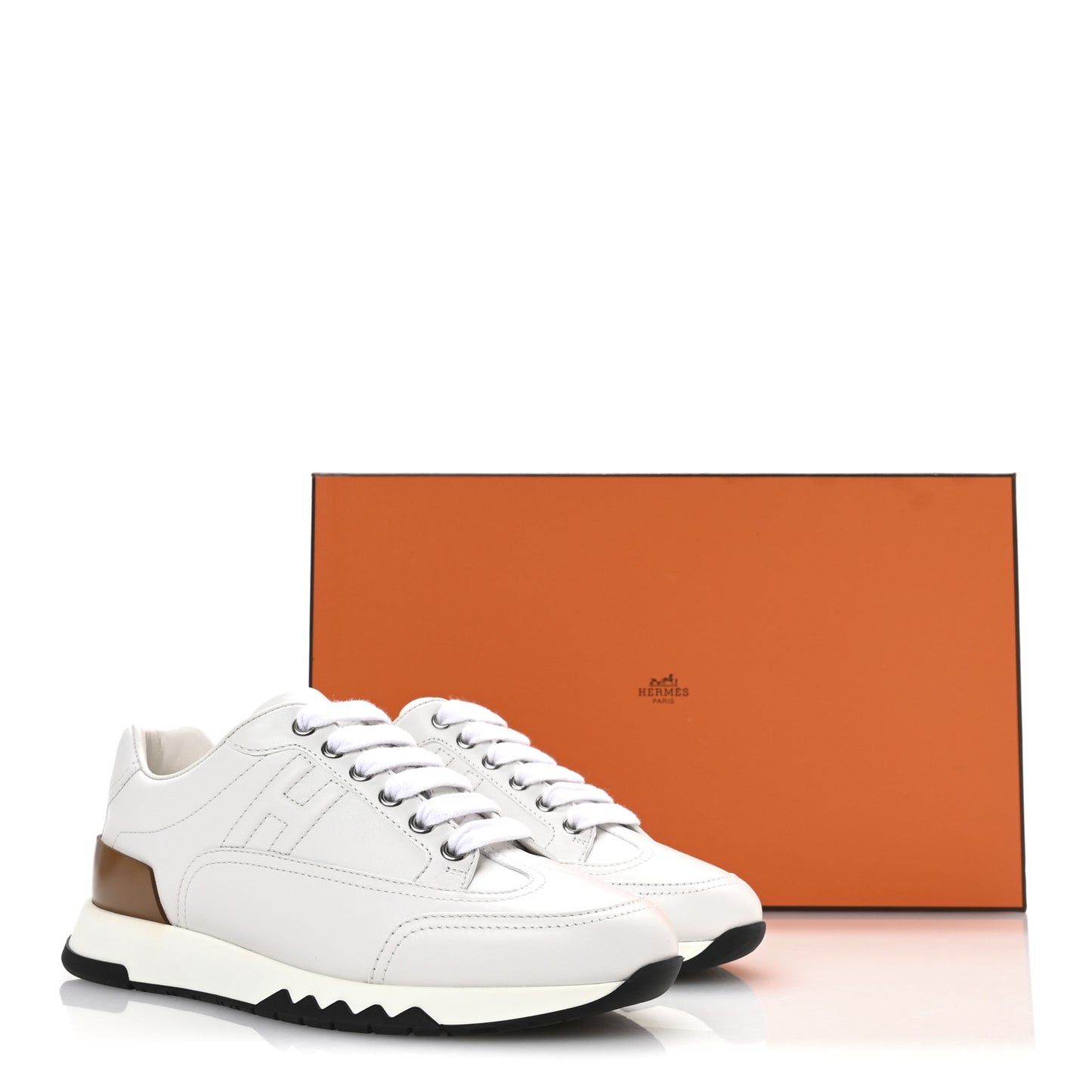 Calfskin Womens Trail Sneakers 35 White