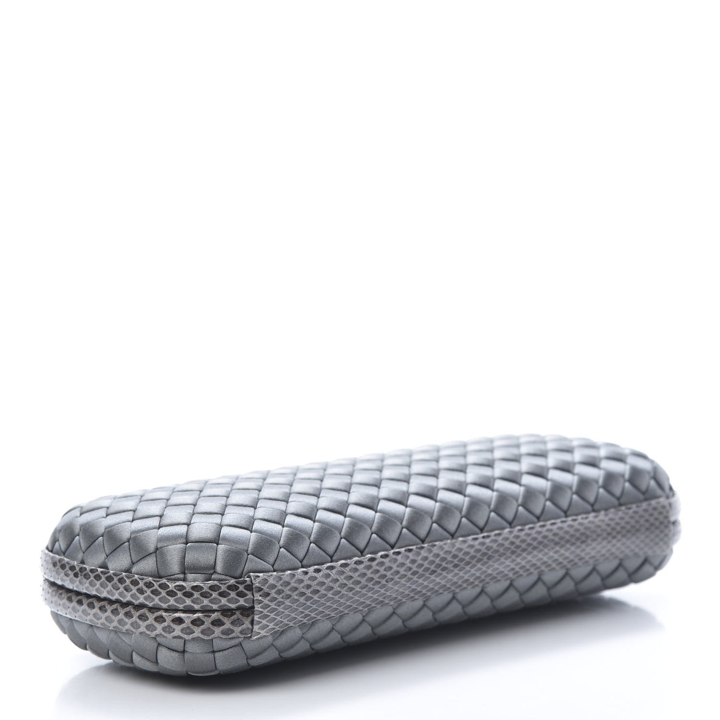 Satin Intreccio Impero Ayers Stretch Knot Clutch Grey