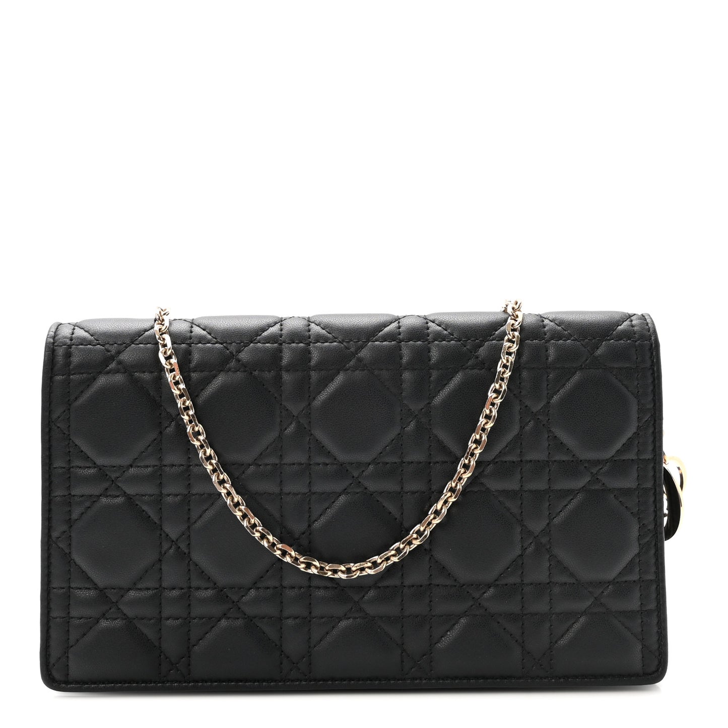 Lambskin Cannage Lady Dior Pouch Black